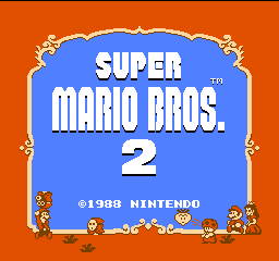 Super Mario Bros 2 title screen for NES